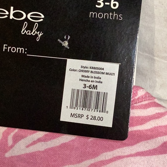 Bebe Baby pink coverall & headband set Sz. 3-6 Months - Picture 4 of 4